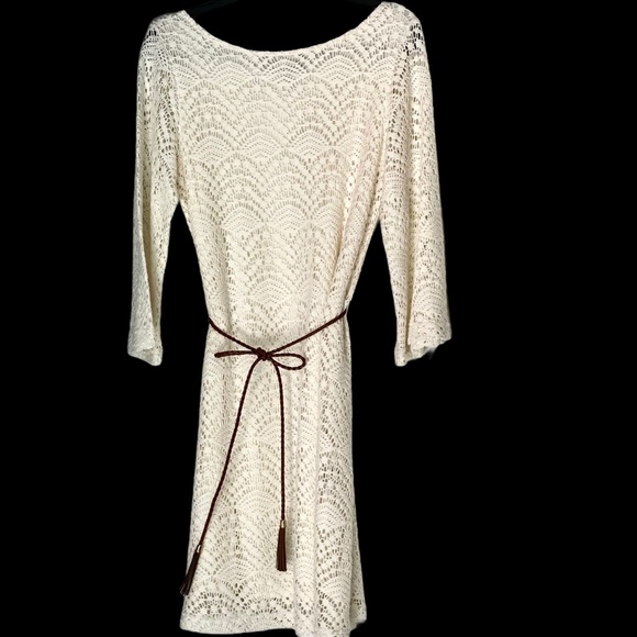 SHARAGANO Ivory Lace Dress - Picture 2 of 4